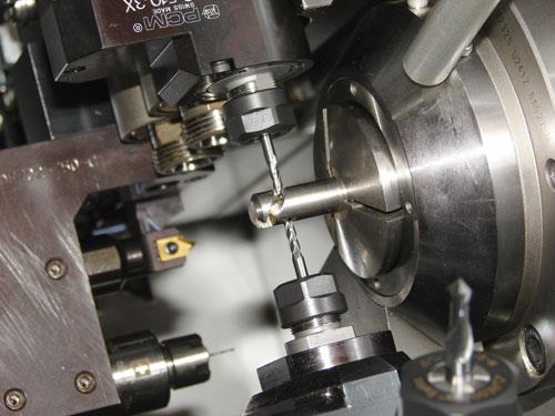 Closeup on a Pintch Mill CNC Machine